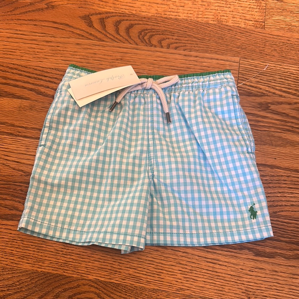 Ralph Lauren Blue And White Gingham Shorts 18 Months